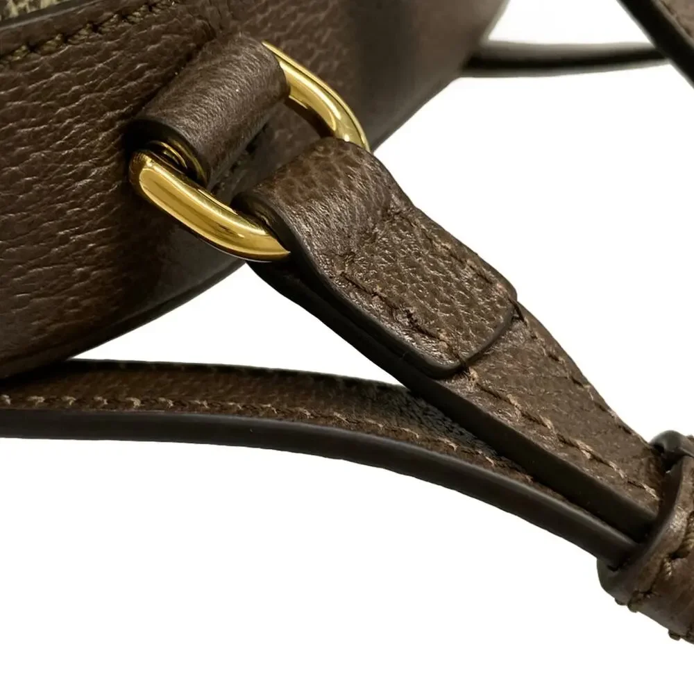 Gucci Ophidia Mini Backpack 795221 Gray Beige Dark Brown Multi PVC Leather